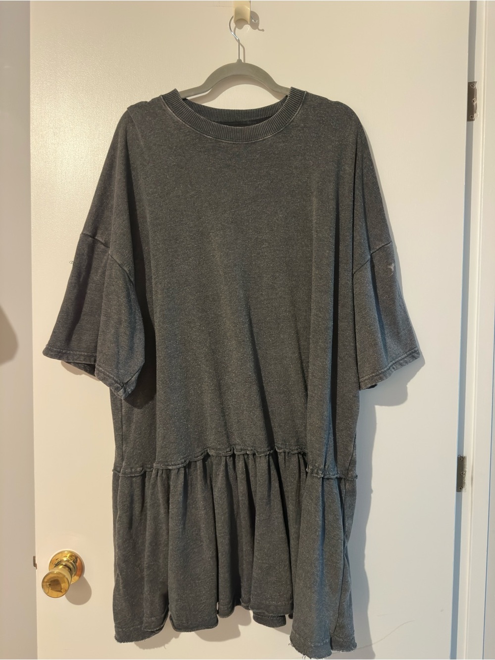 American Eagle Outfitters Washed Black Midi Peplum Dress